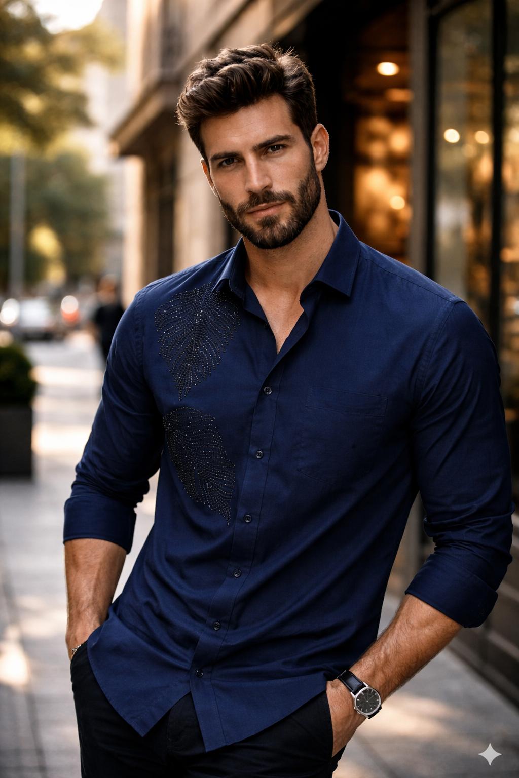 buy luxury leaf designe shirts online in India. - Image 2